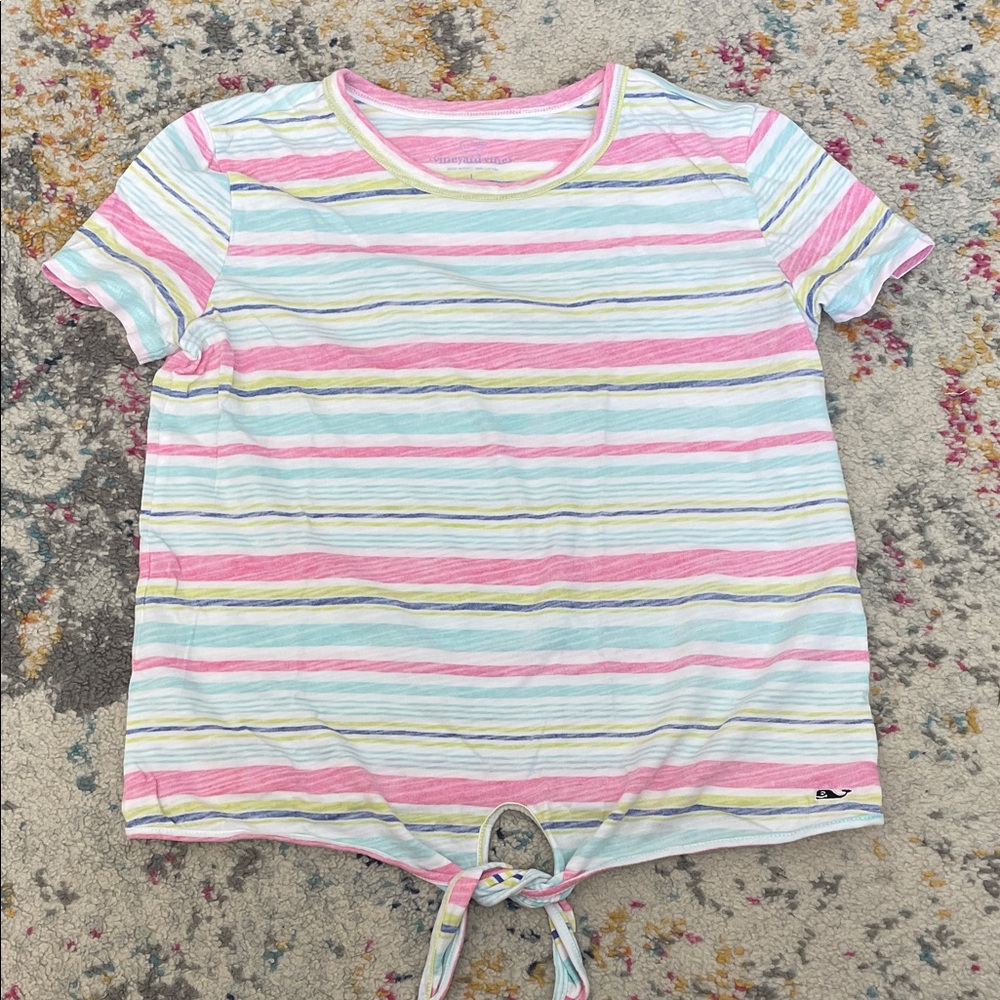 Vineyard Vines Striped Kids Shirt with Tie Hem